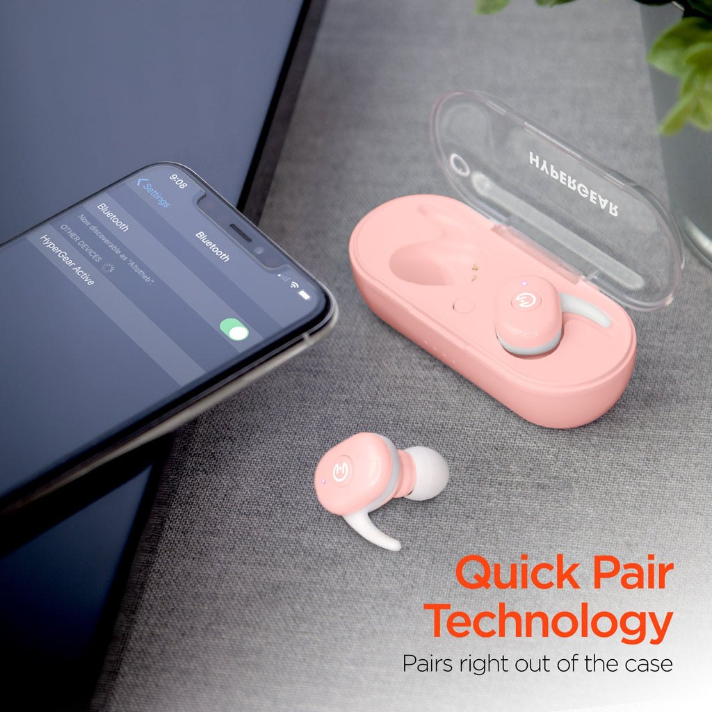 HyperGear Active True Wireless Earbuds- Bluetooth 5.0 with Charging Case