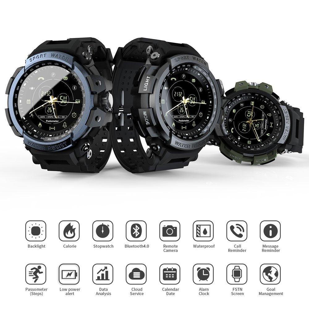 AquaFit Pro 5ATM Waterproof Smartwatch with Bluetooth Notifications