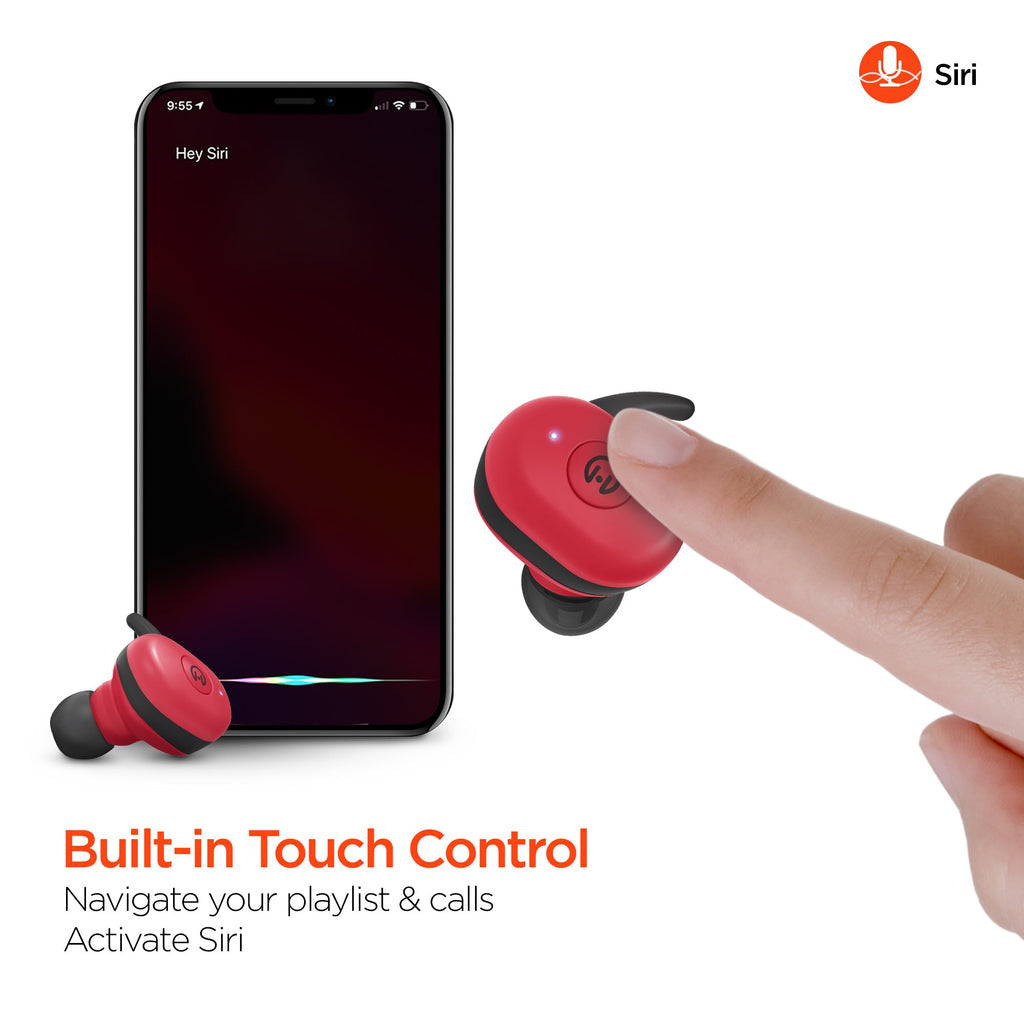 HyperGear Active True Wireless Earbuds- Bluetooth 5.0 with Charging Case
