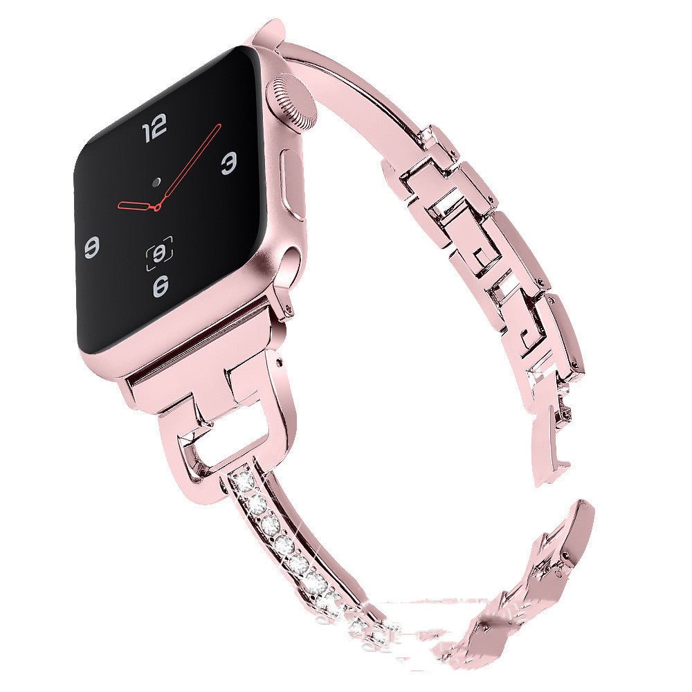 Compatible with Apple, Compatible with Apple , IWatch Smart Watch 12345 D-shaped Metal Diamond Strap - bys-store-3044800-396219