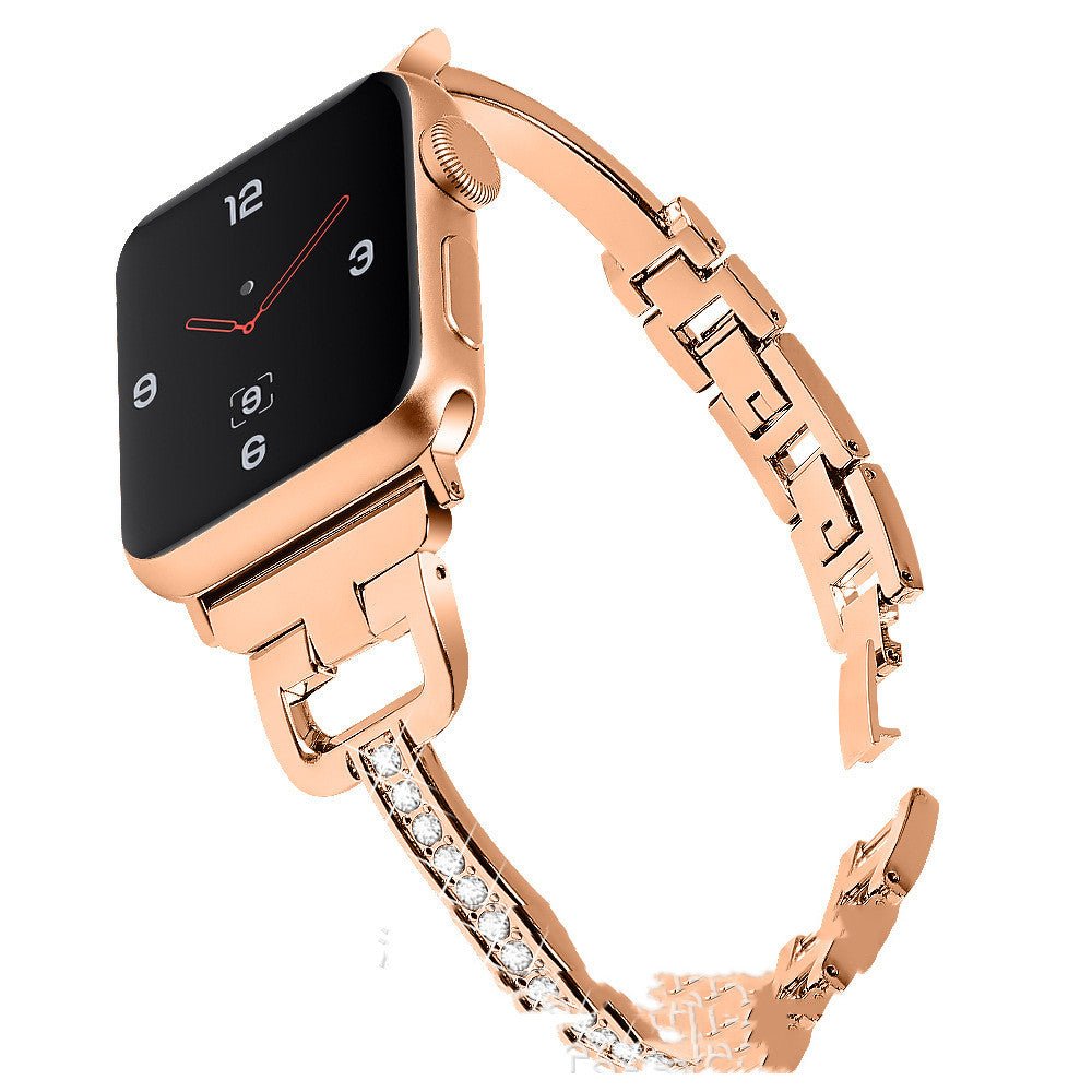 Compatible with Apple, Compatible with Apple , IWatch Smart Watch 12345 D-shaped Metal Diamond Strap - bys-store-3044800-396219