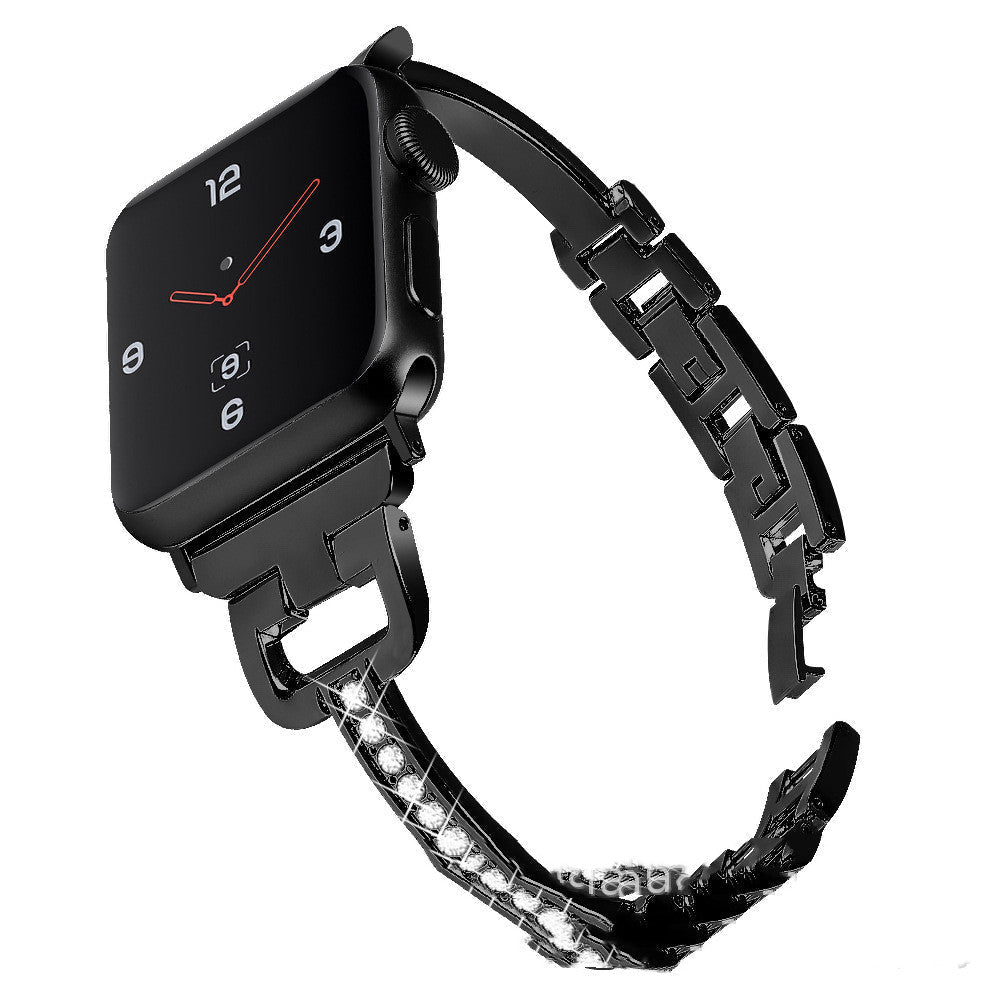 Compatible with Apple, Compatible with Apple , IWatch Smart Watch 12345 D-shaped Metal Diamond Strap - bys-store-3044800-396219