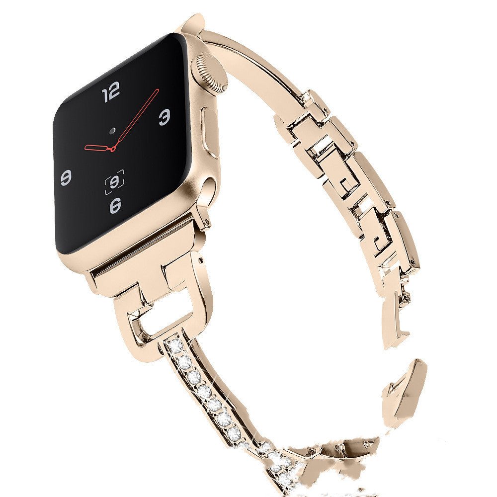 Compatible with Apple, Compatible with Apple , IWatch Smart Watch 12345 D-shaped Metal Diamond Strap - bys-store-3044800-396219